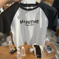 [S] MARITHE RAGLAN REGULAR LOGO TEE,CHARCOAL, 1MG24CTS107CRC (SMR66)
