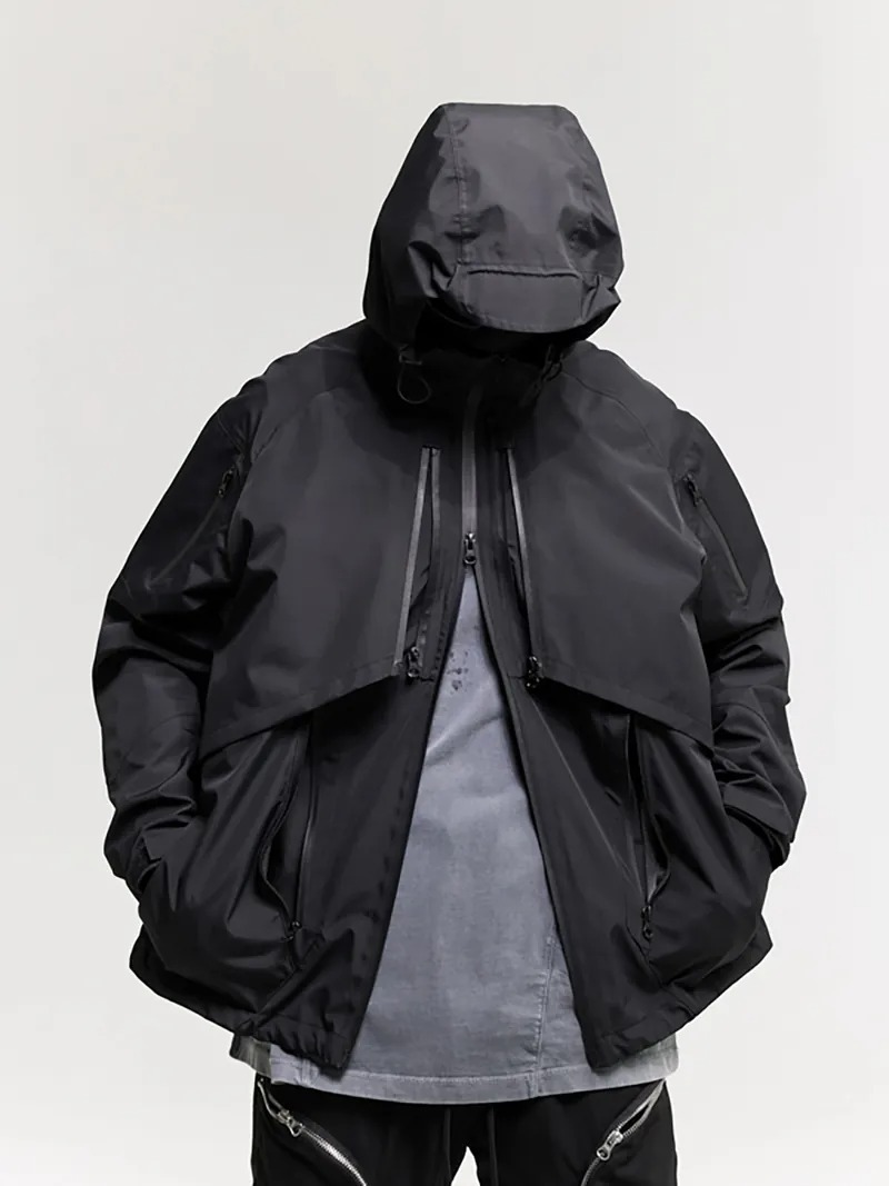 CATSSTAC 多功能口袋拉鍊連帽衝鋒外套