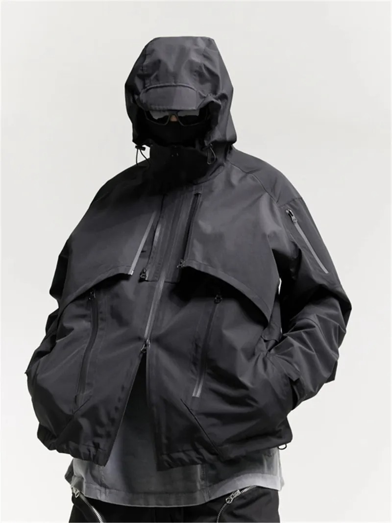 CATSSTAC 多功能口袋拉鍊連帽衝鋒外套