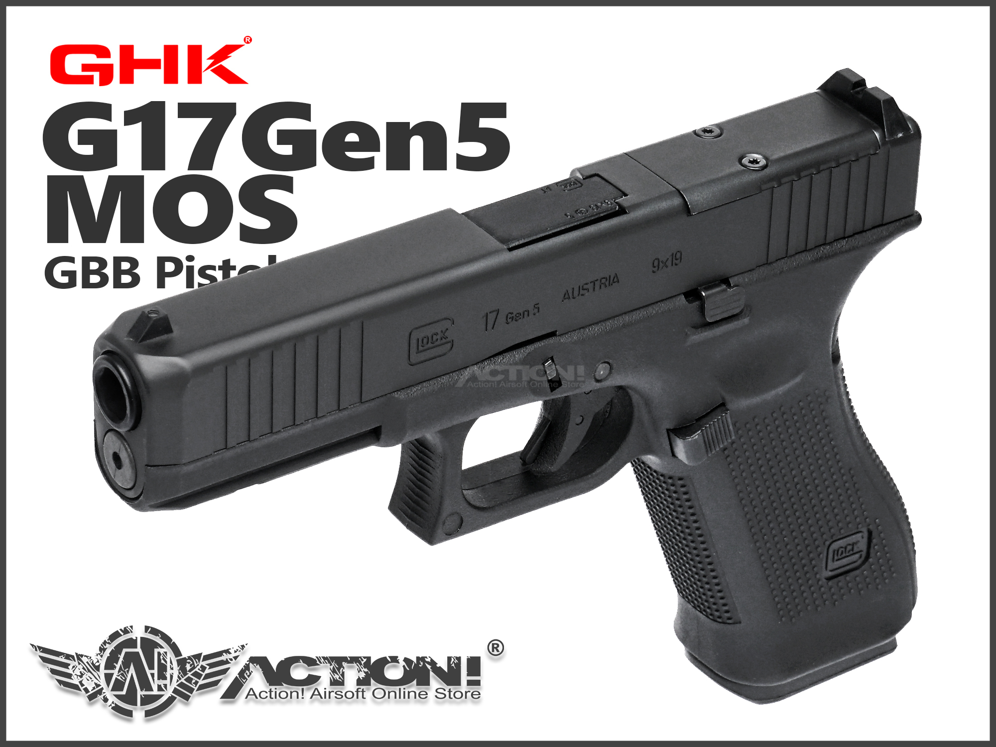 GHK/Umarex - G17 /GLOCK 17 Gen5 MOS AIRSOFT GBB Pistol