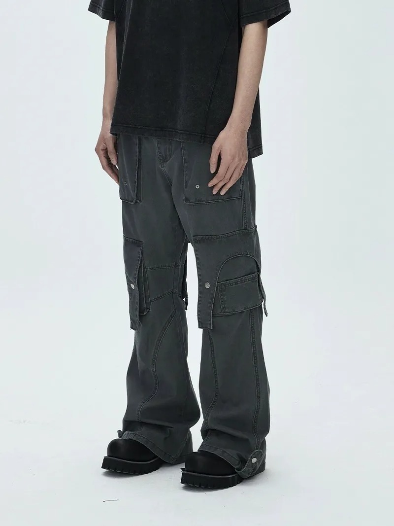 CATSSTAC 24SS 多口袋水洗直筒工裝闊腿褲