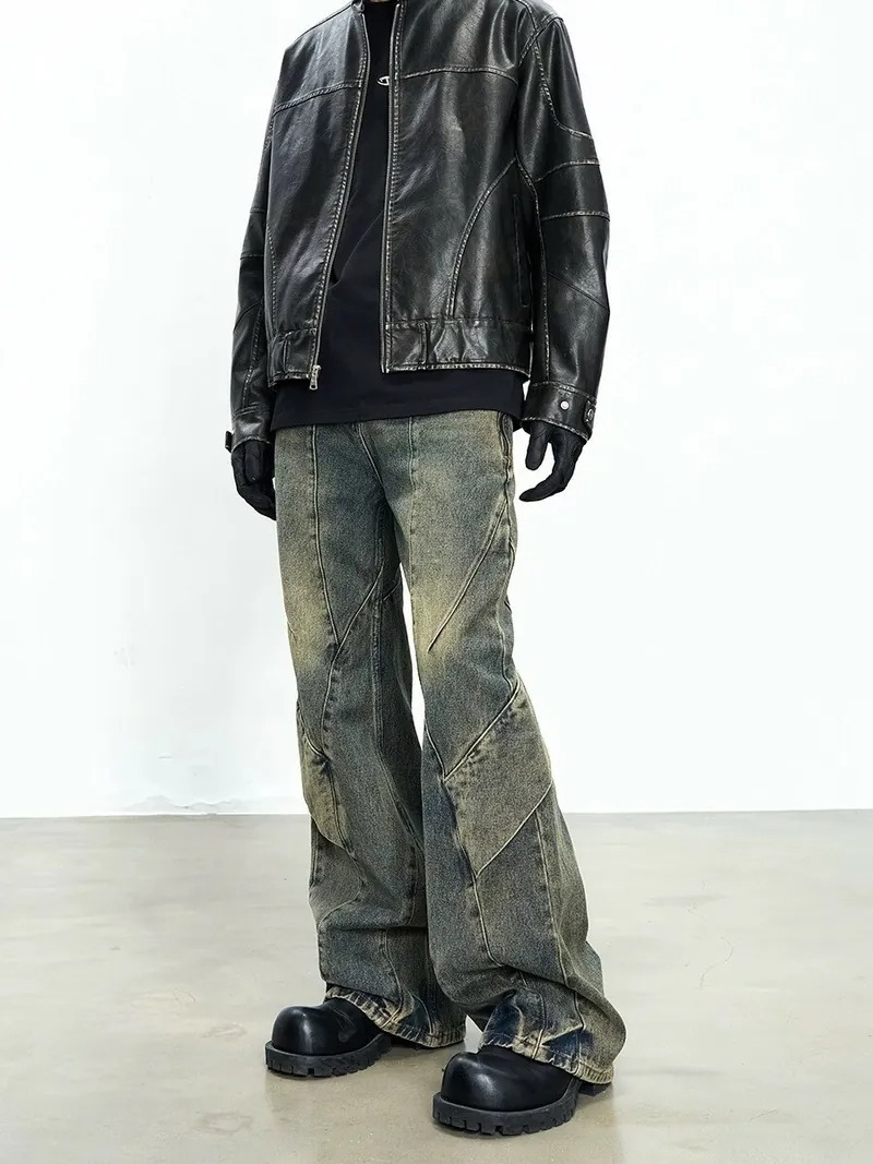 CATSSTAC 解構水洗做舊寬鬆直筒落地牛仔褲