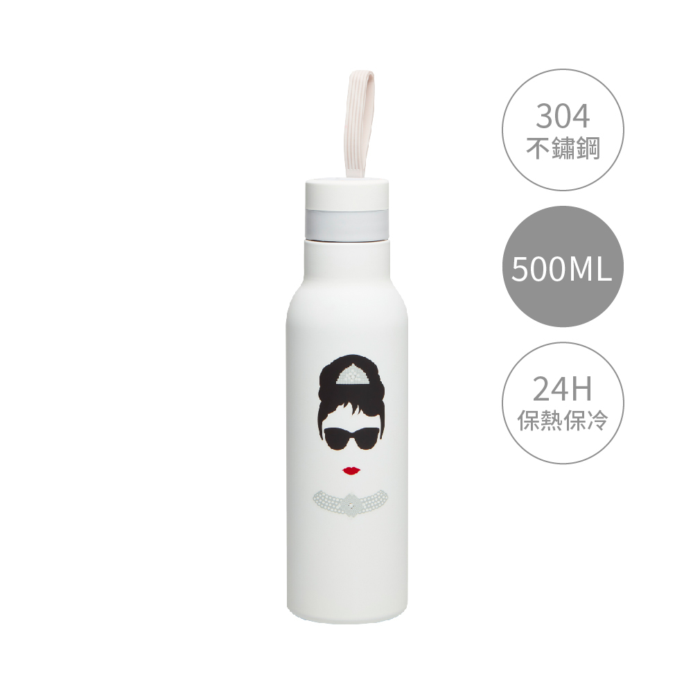 【限時團購】奧黛麗赫本 不鏽鋼輕量保溫瓶500ml 贈矽膠清潔刷
