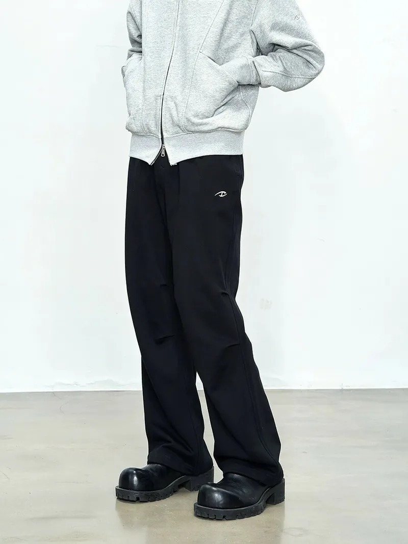 CATSSTAC 重磅打褶直筒寬鬆闊腿棉長褲