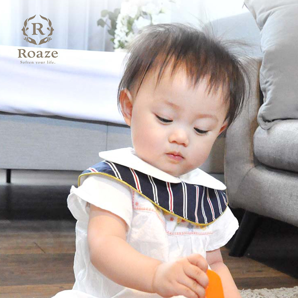 【Roaze】柔仕典雅圍兜 深藍花領