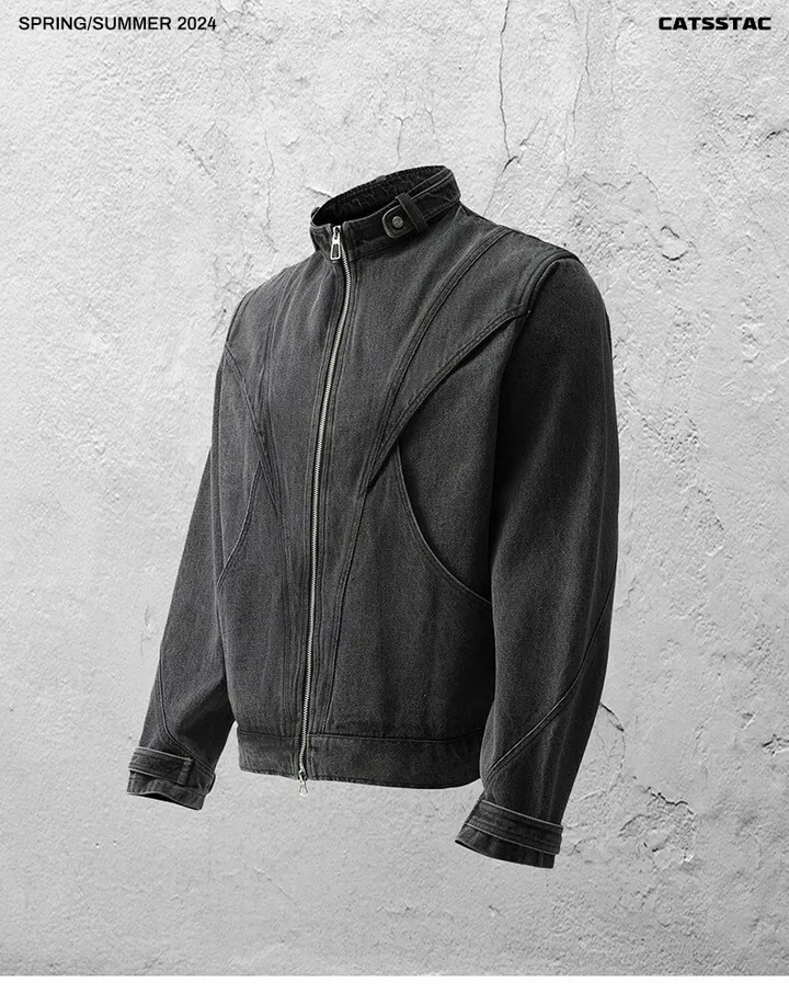 CATSSTAC 24SS 復古牛仔解構立領外套