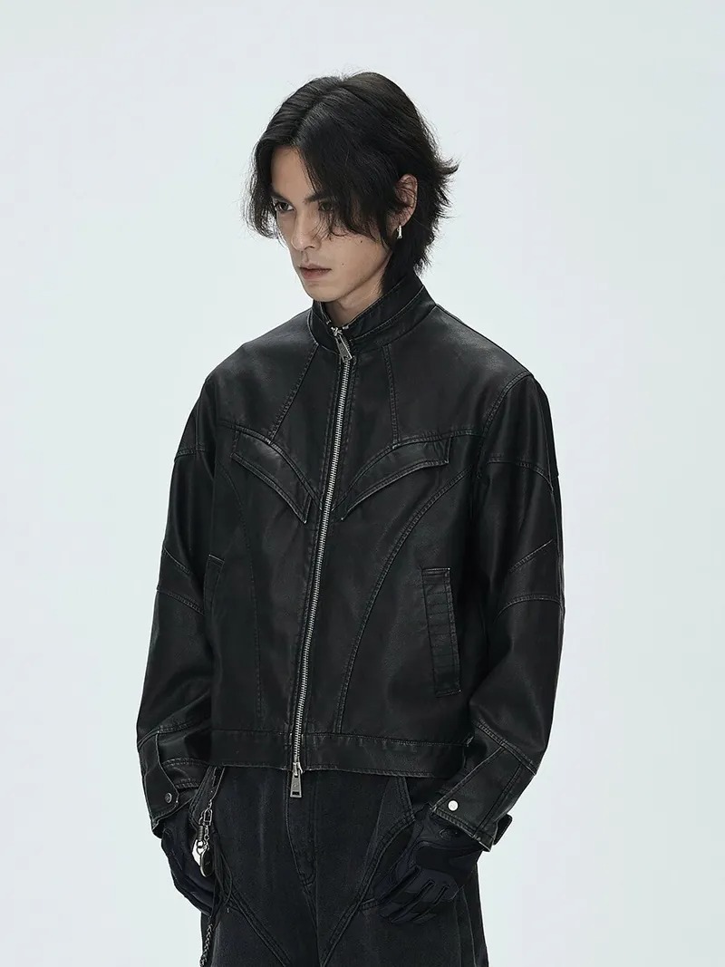 CATSSTAC 24SS 【龍年限定】龍骨做舊水洗PU皮外套