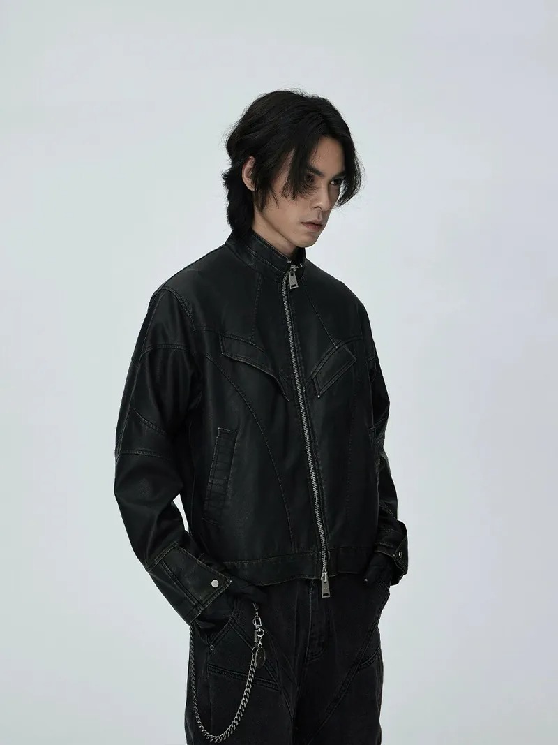 CATSSTAC 24SS 【龍年限定】龍骨做舊水洗PU皮外套