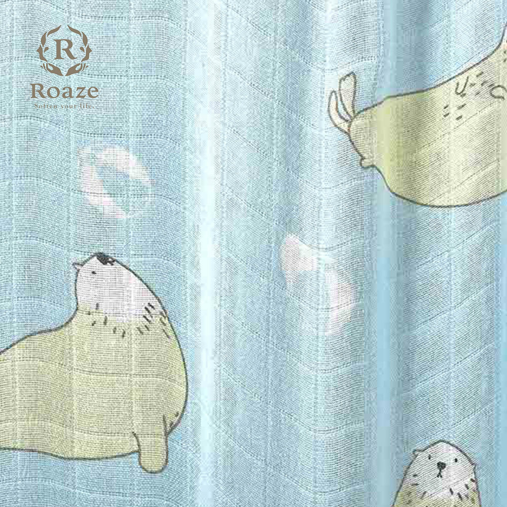 【Roaze 柔仕】 棉柔紗布包巾毯 藍海白豹