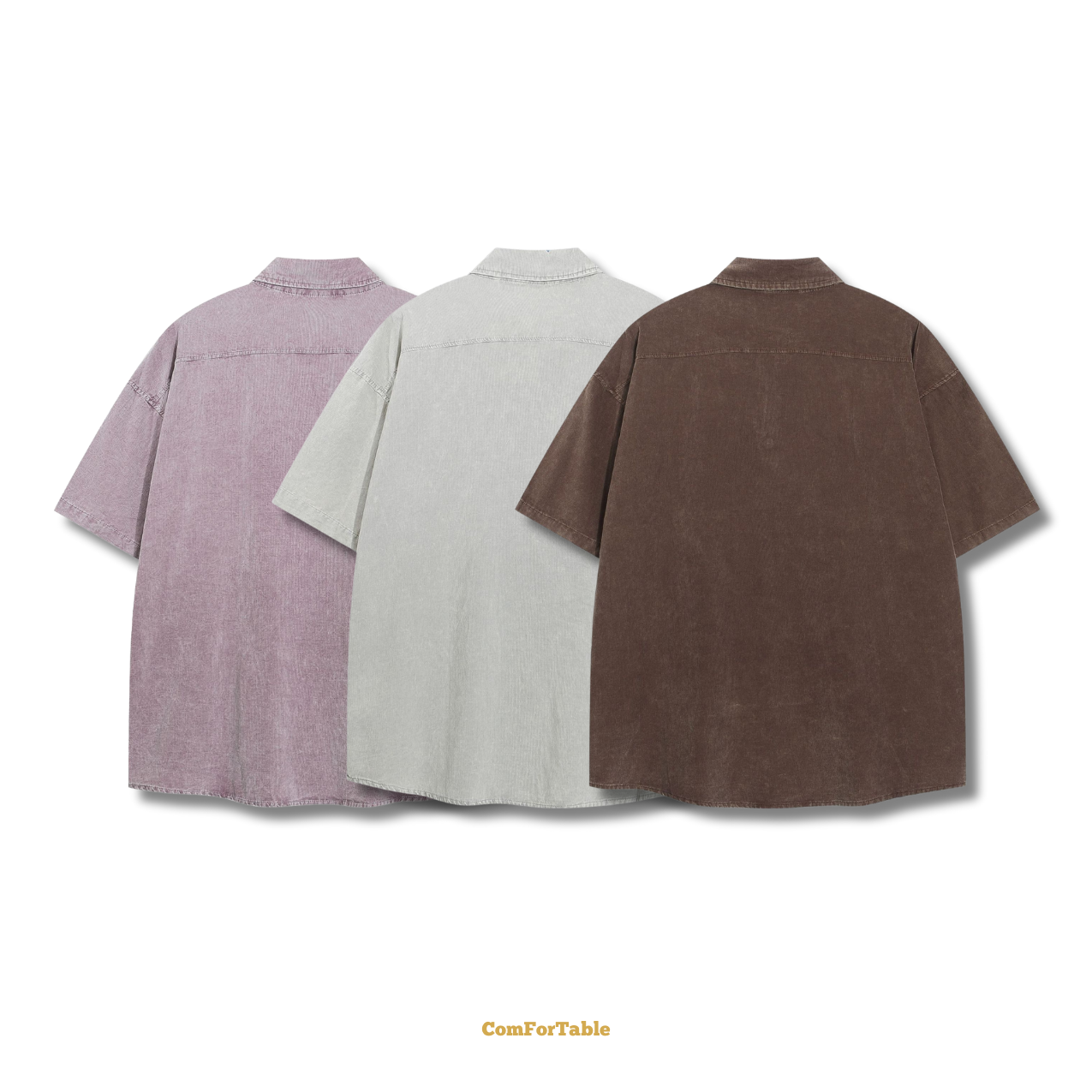 美式復古書寫短袖襯衫