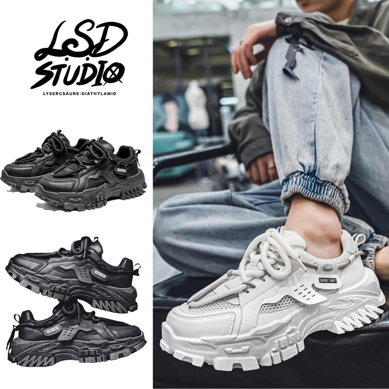 免運|贈襪-鋸齒設計綁繩造型厚底老爺鞋子【ACGC002】