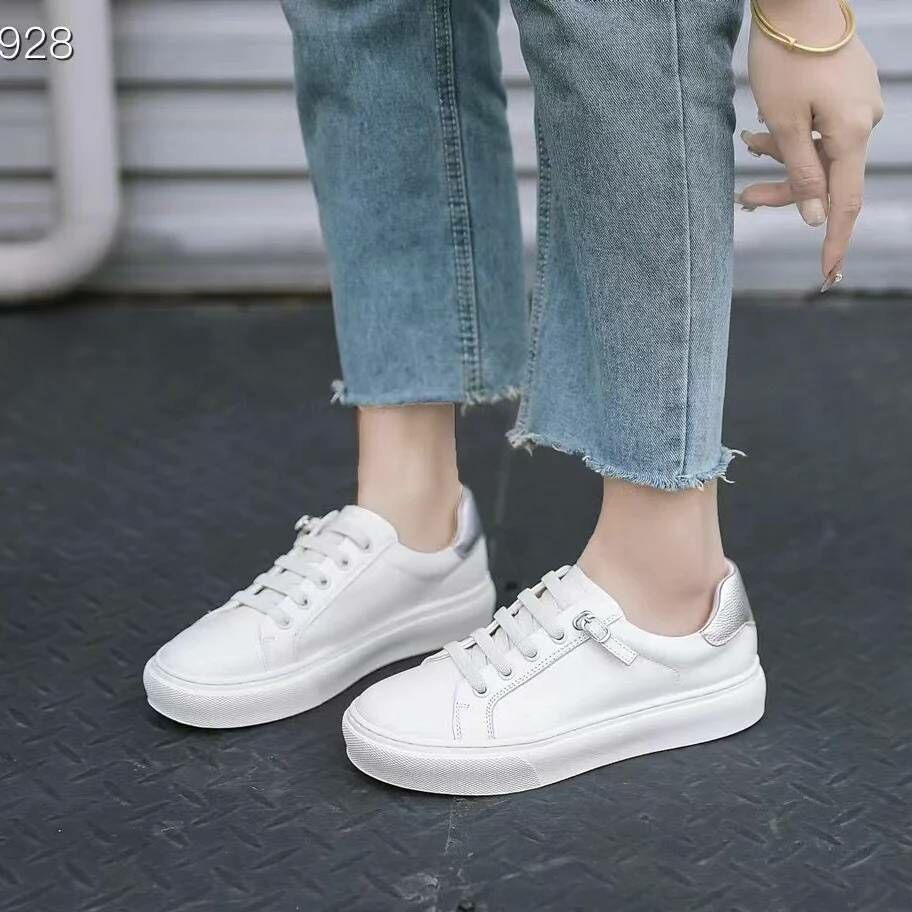 軟糯真皮懶人小白鞋