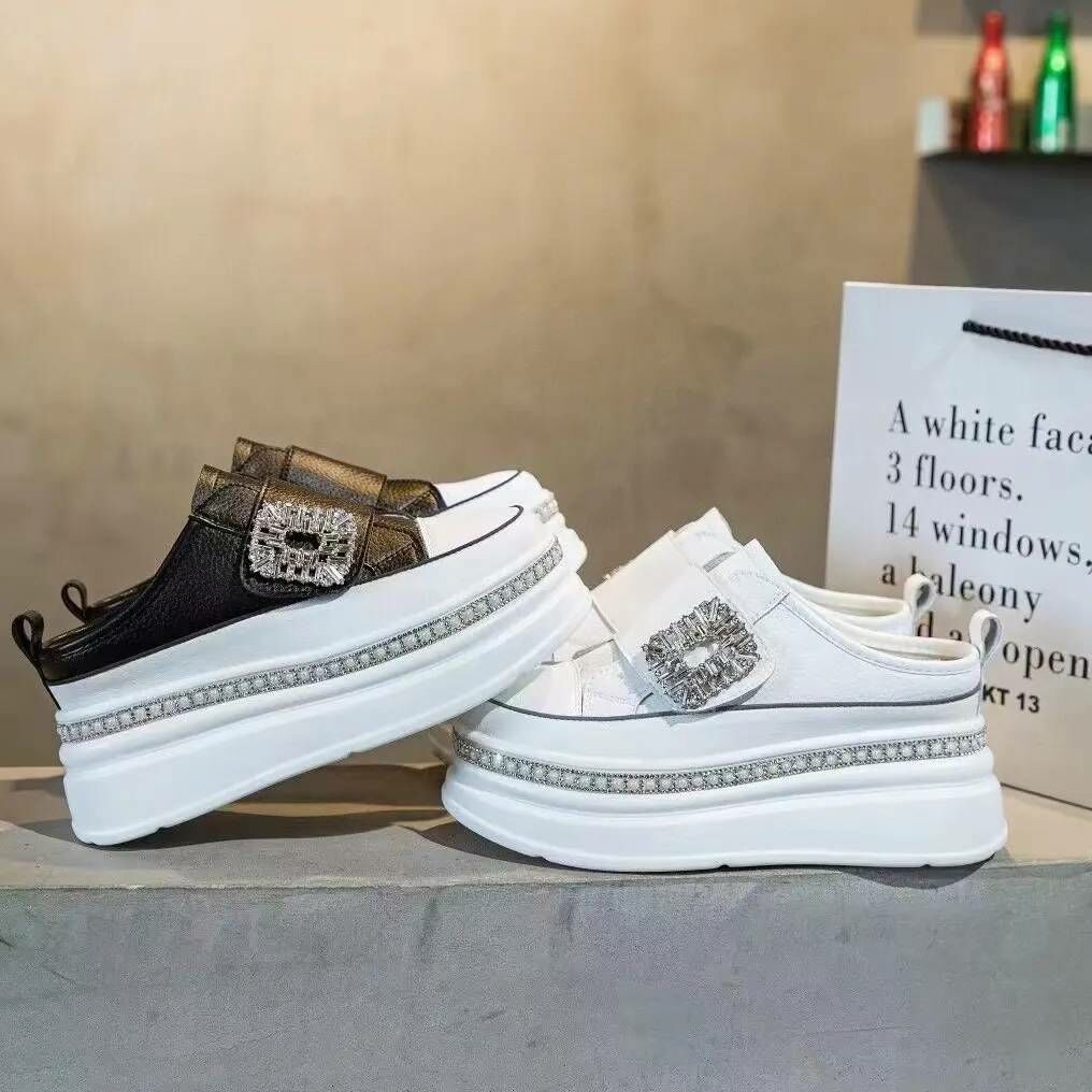 靚寶石牛皮半拖