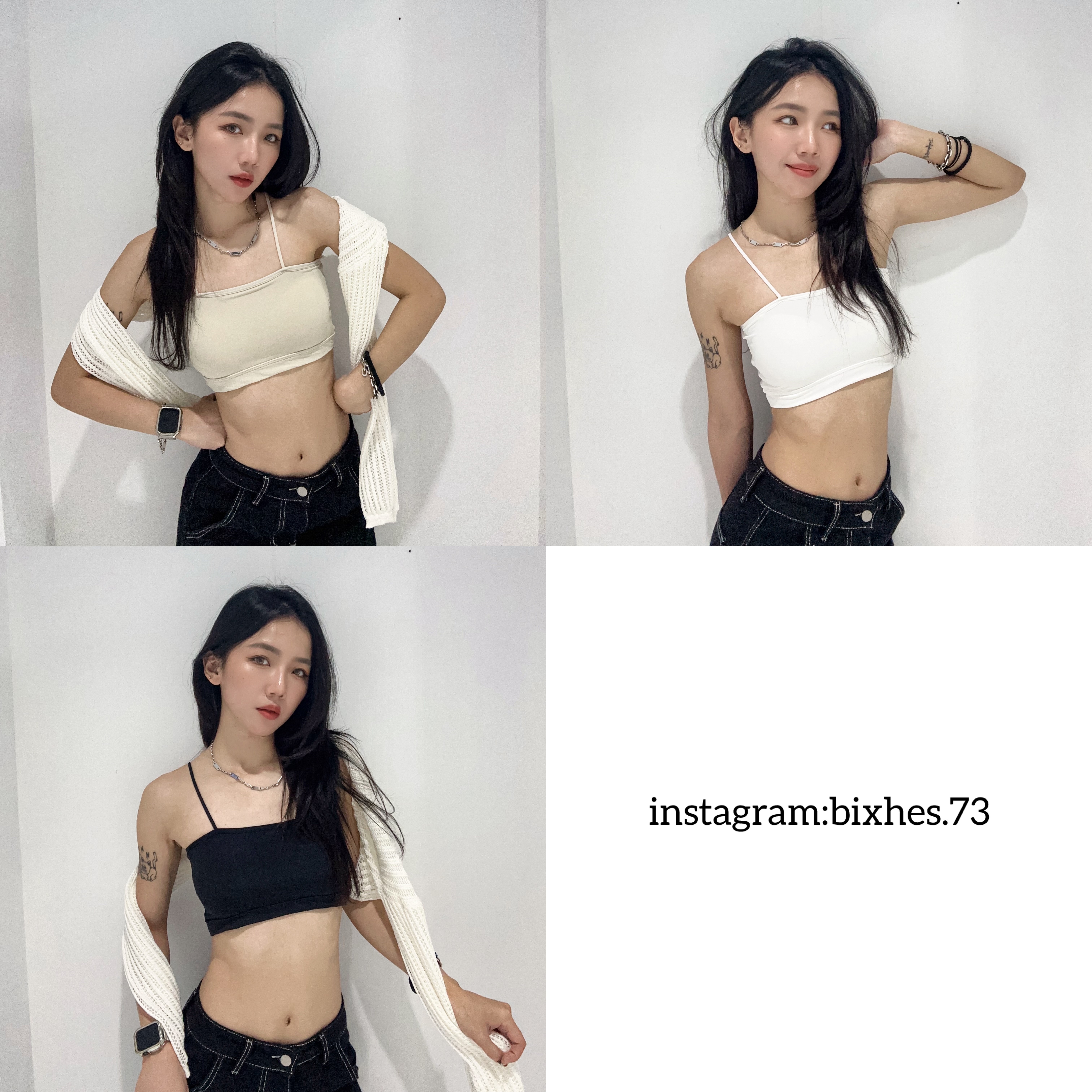 細肩平口帶墊冰絲背心(C00062)