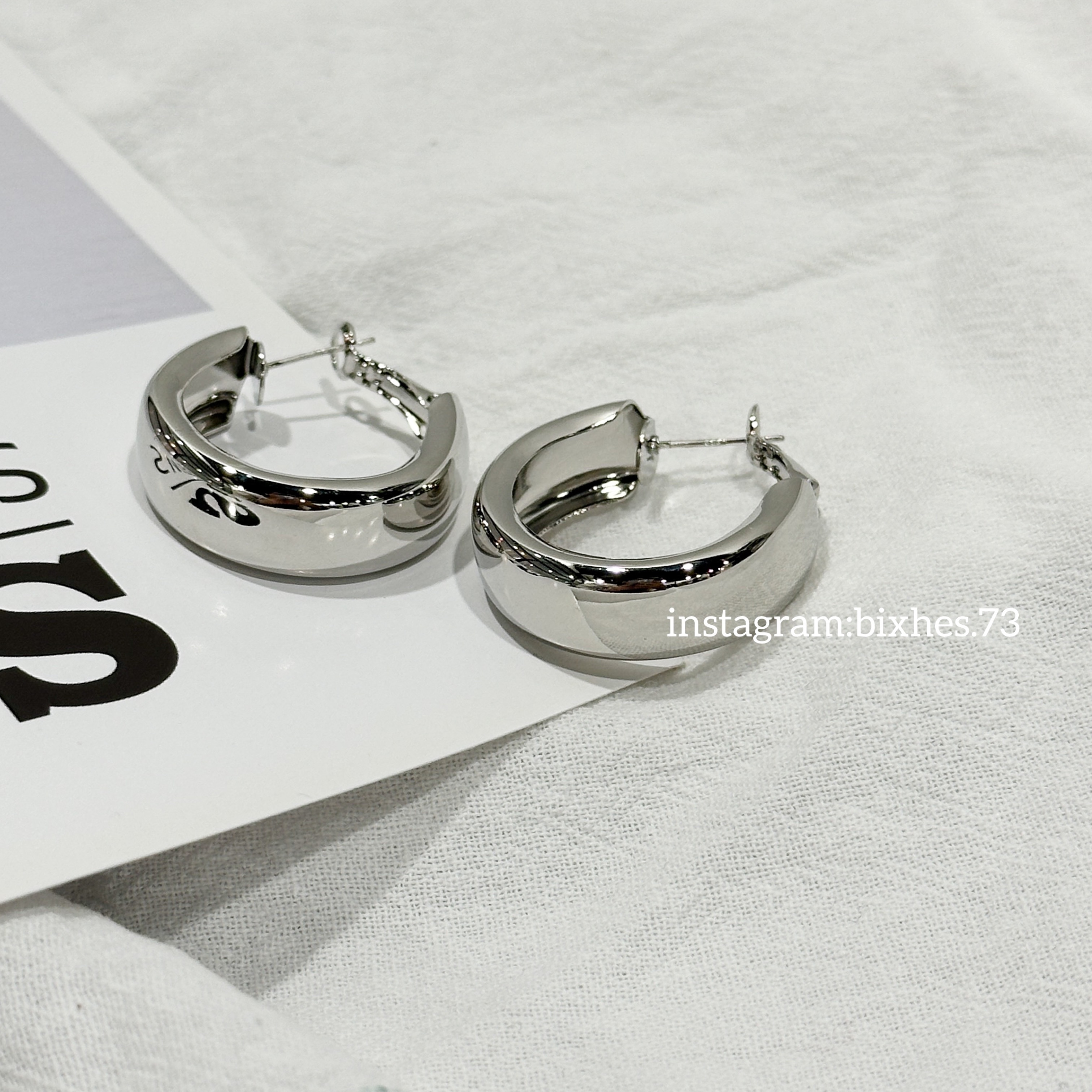 粗銀圈耳環(K00065)