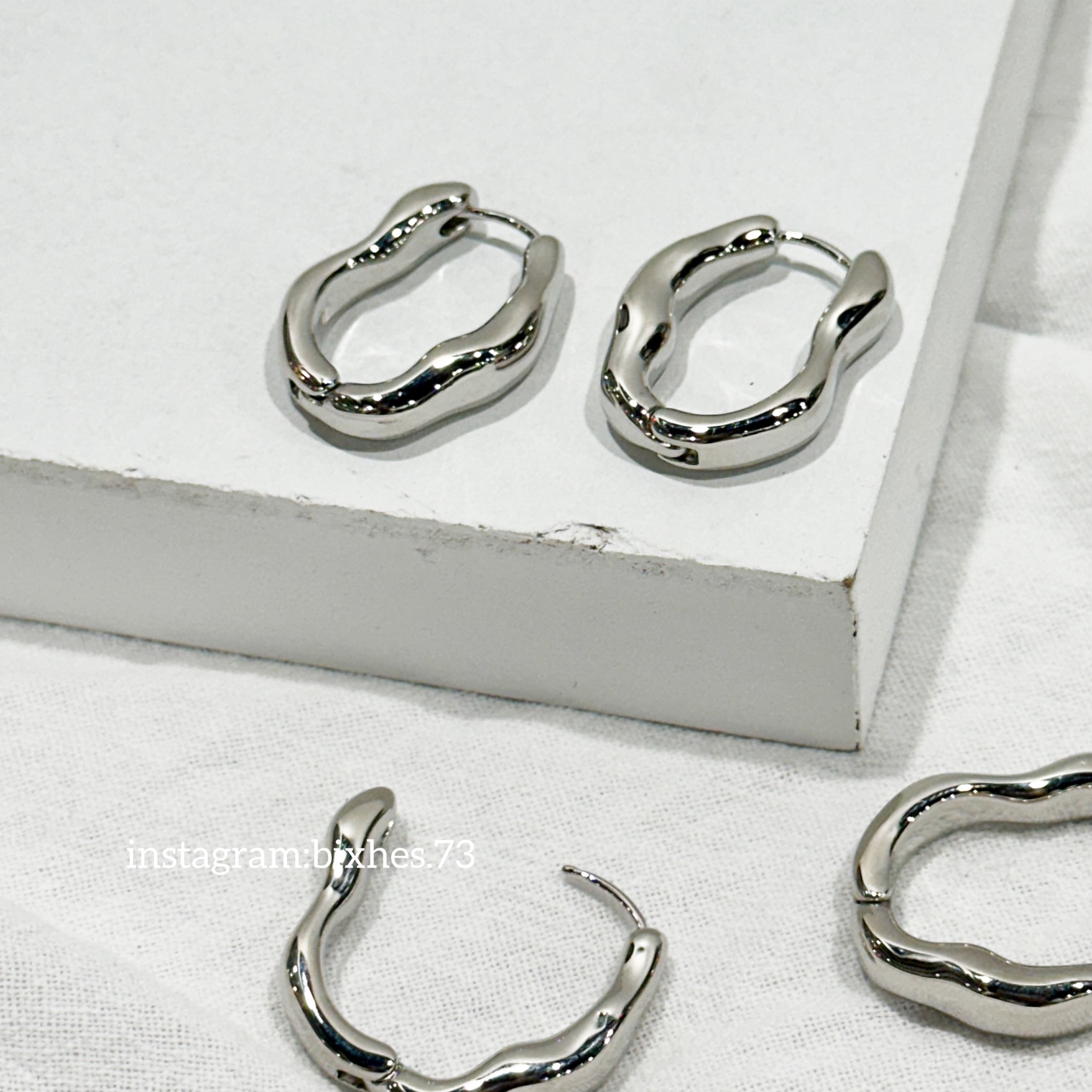 質感不規則扭曲耳環(K00066)