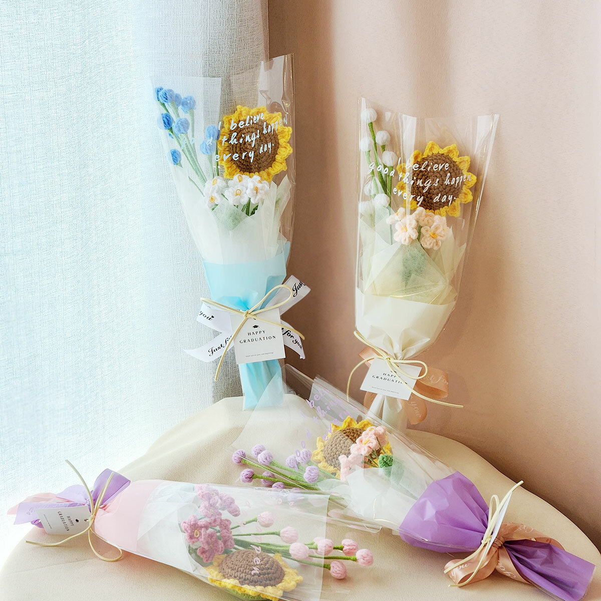 G64｜針織向日葵小花束