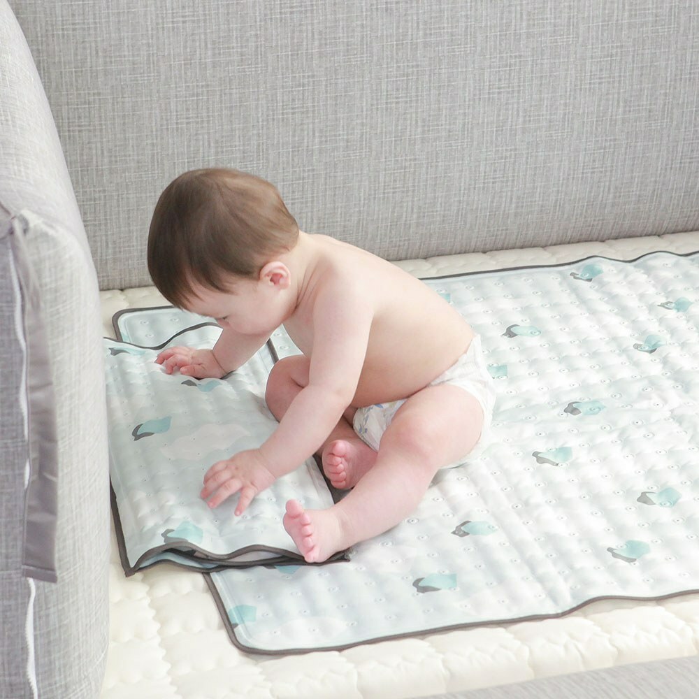 lolbaby韓國 Hi Jell-O涼感蒟蒻床墊加大(防水隔尿款)｜水湖塗鴉