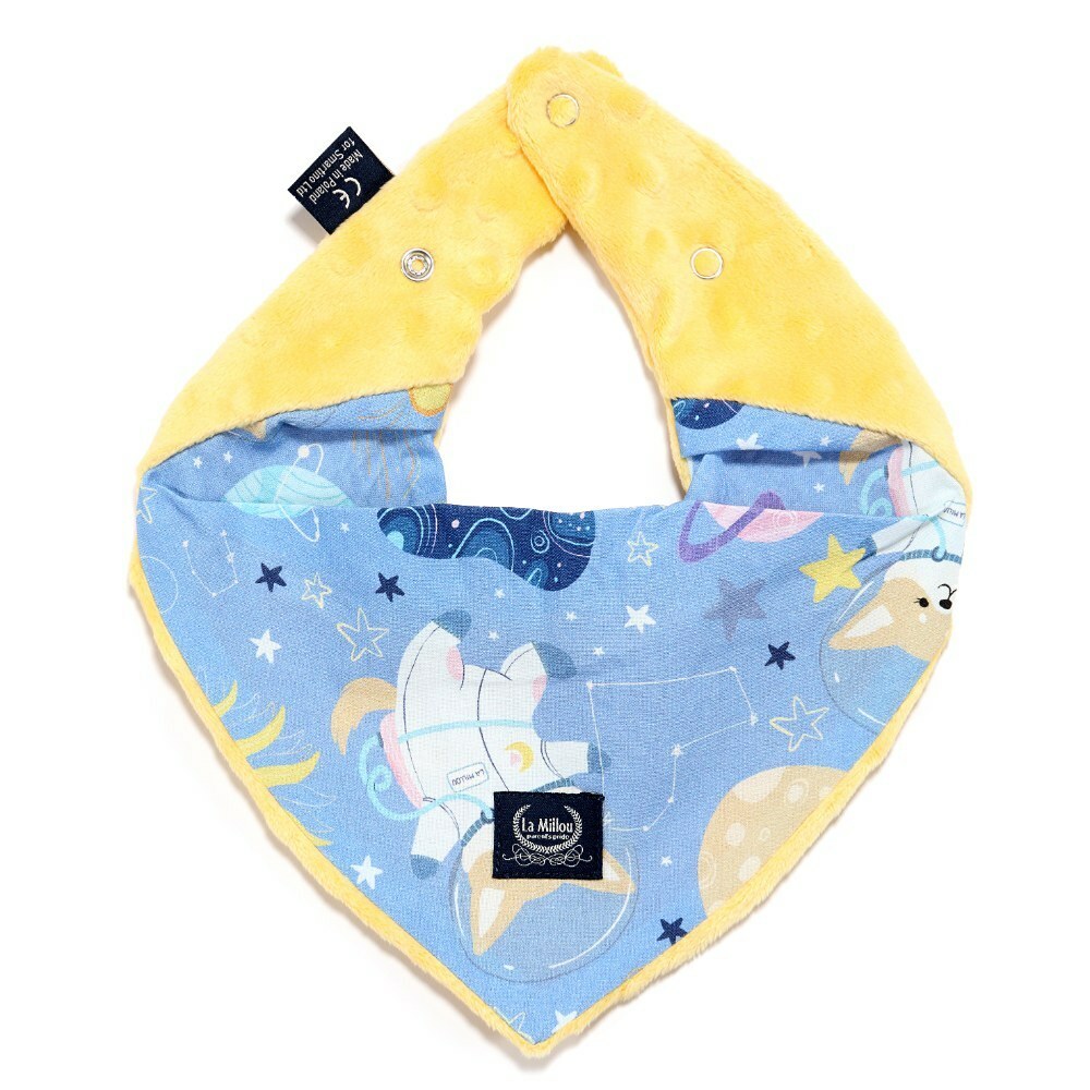 La Millou波蘭 豆豆圍兜領巾｜星空胖柯基(藍底)｜清恬芒果黃