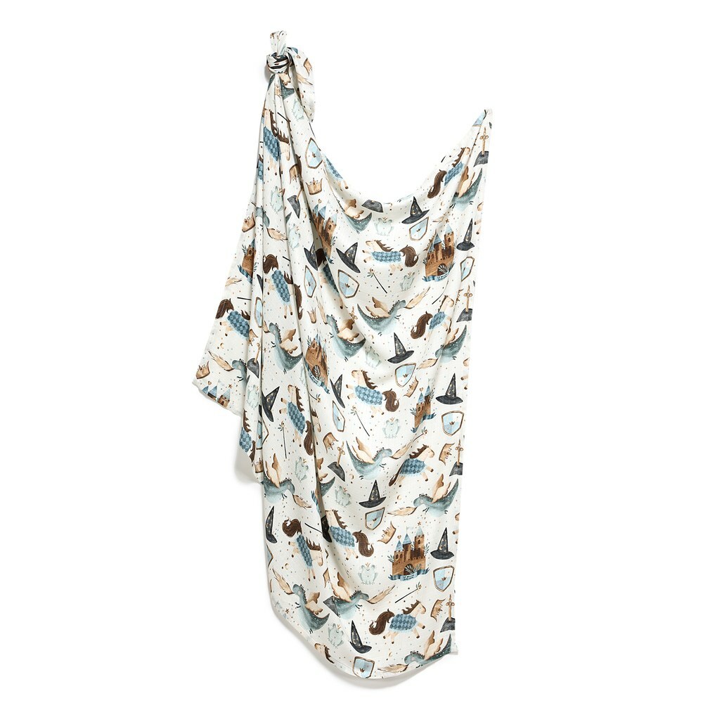 La Millou波蘭 Bamboo Muslin 100%竹纖銀離子紗布巾加大(115x140cm)｜仙履奇緣(藍底)