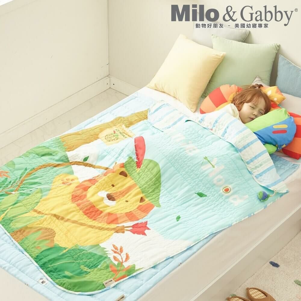 Milo&Gabby美國 小童加大款輕柔舒適莫代爾Modal蓋被輕薄款(110x140cm)｜森林之王Lonnie