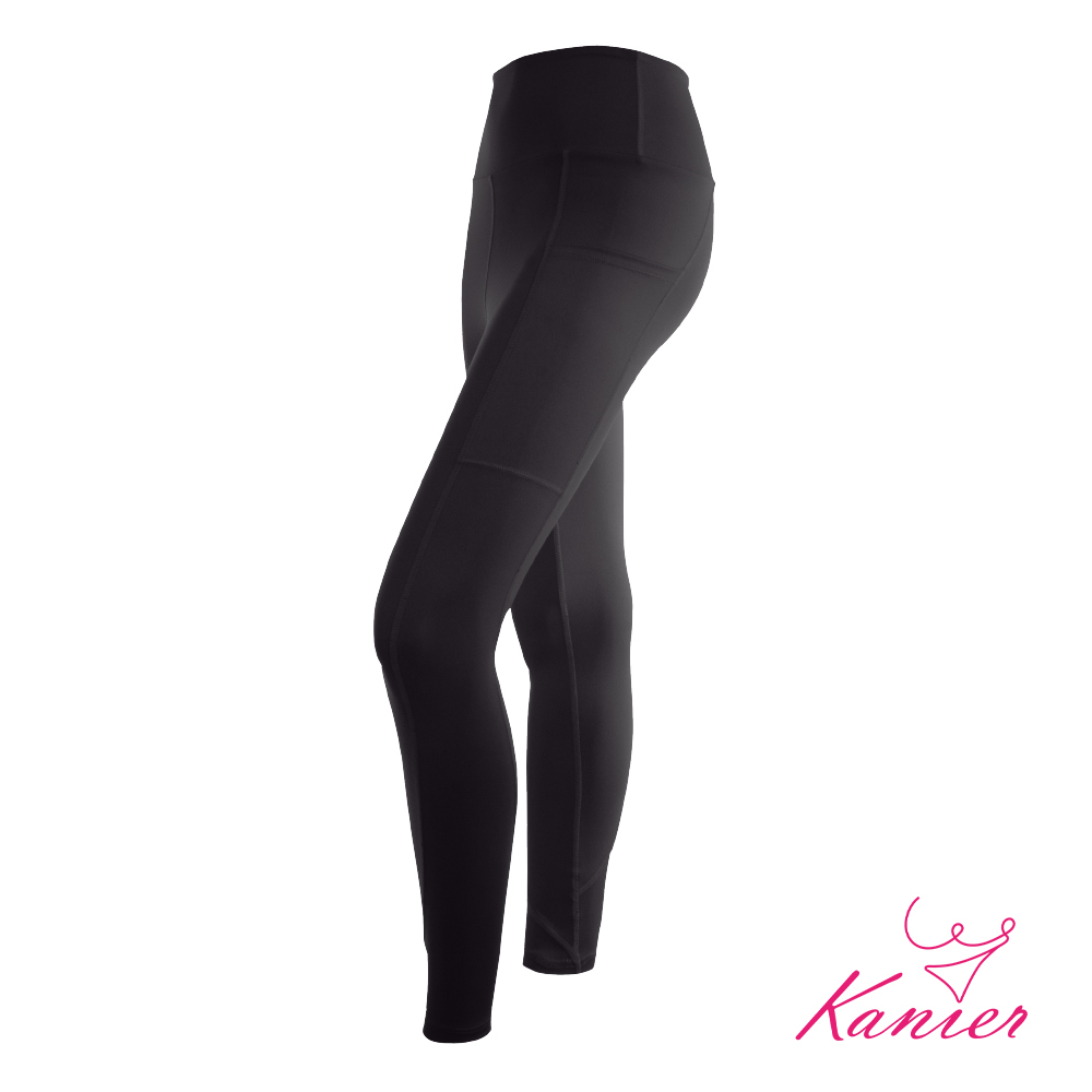 【Kanier卡妮兒】梯式穩定雙口袋壓力長褲【1217 個性黑  M / L / XL / XXL(Q)】