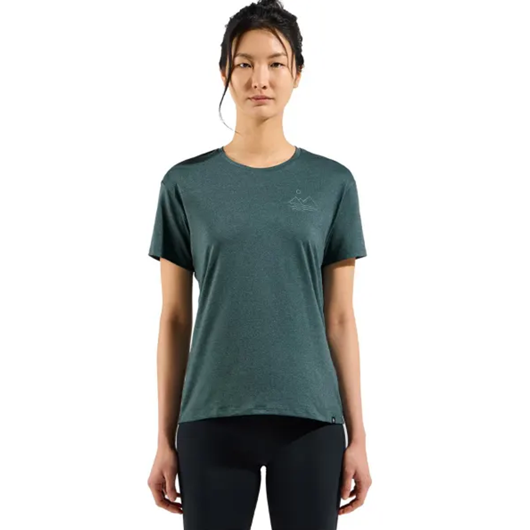 ODLO瑞士 吸濕排汗短袖T-SHIRT 女款 灰麻花色 10OD554271