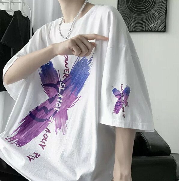 新款復古t恤男短袖（白色 尺碼：S-5XL）（下單後聯絡客服確認發貨尺碼）