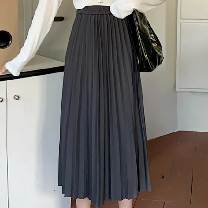 Hot selling elastic niche high waist skirt (S-XL size) (grey) (contact customer service after placing the order to confirm the delivery size)
