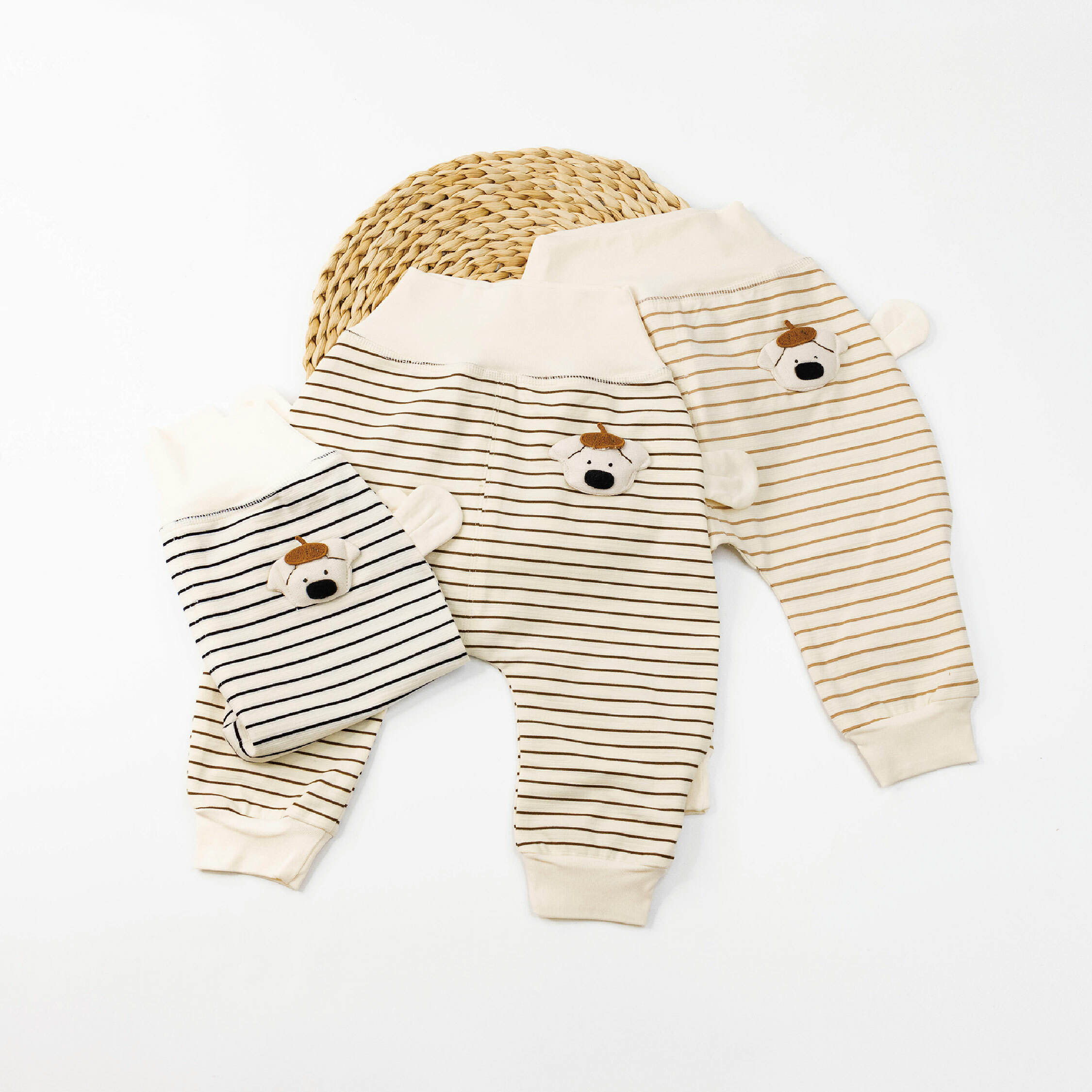 【JG0284】狗狗小畫家親膚條紋護肚褲/長褲＊三色