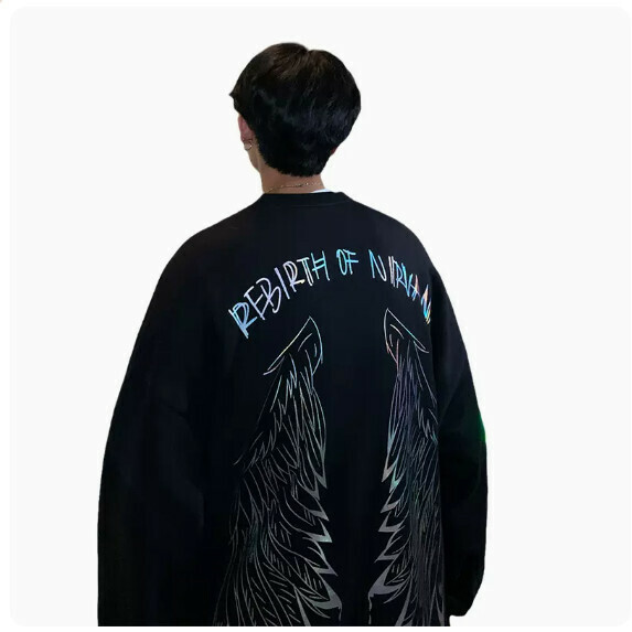 爆款圓領衛衣男春秋（黑色（燙金）【S_4XL碼】（下單後聯繫客服確認發貨尺碼）