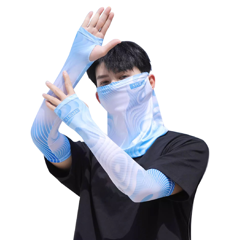 冰涼耳掛式頭巾+袖套組 中性款 (多色) 輕柔/柔軟/冰涼/防曬 46CTB3458