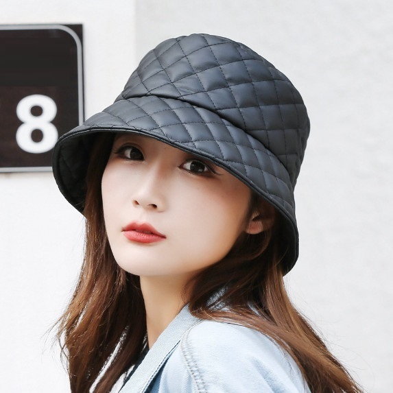 Hot selling PU hat for women (black)