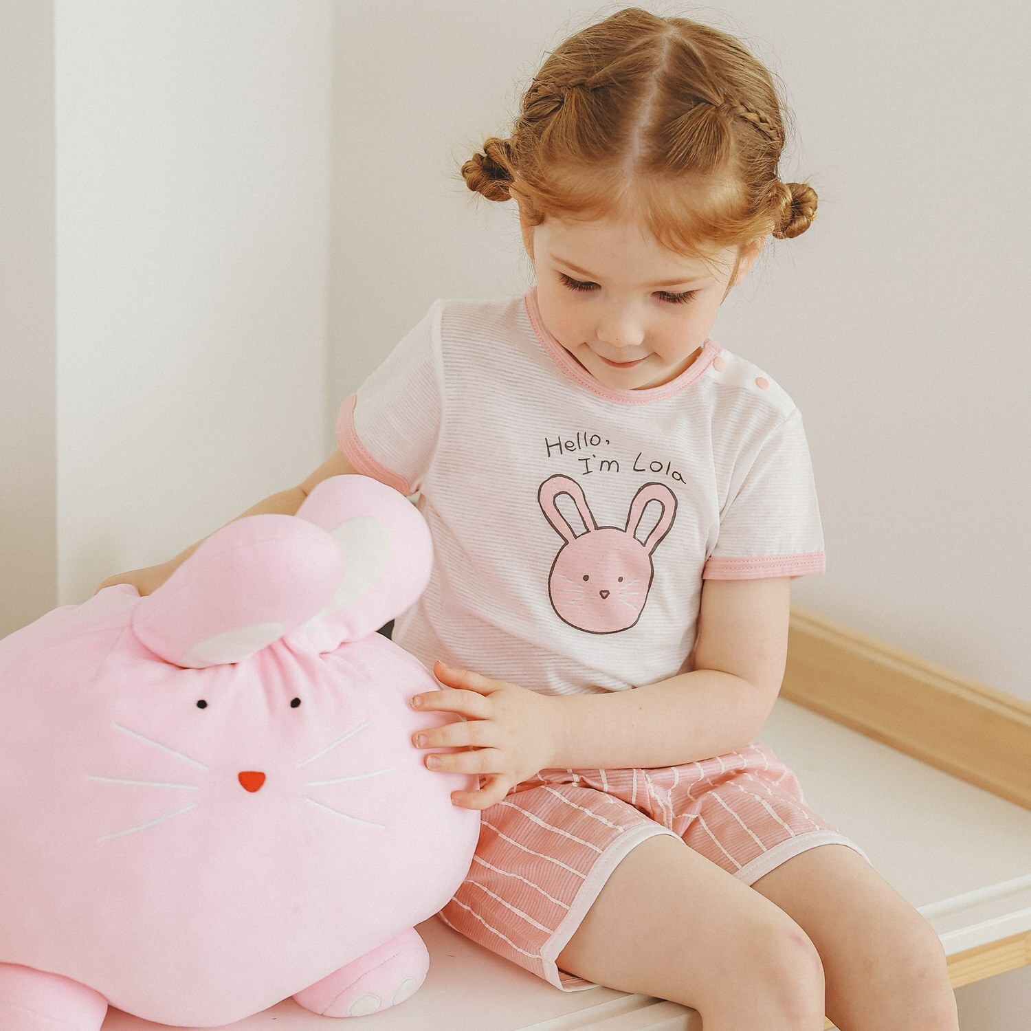 LILLE HAVEN韓國xMilo&Gabby美國 聯名款系列短袖內睡衣套裝MG二件入(1.5~6y)｜Lola兔兔