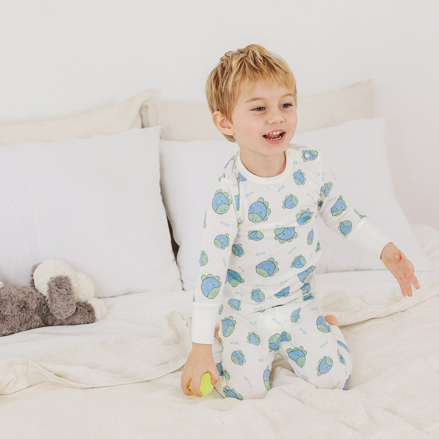 LILLE HAVEN韓國xMilo&Gabby美國 聯名款系列長袖內睡衣套裝MG二件入(1.5~6y)｜Dylan恐龍