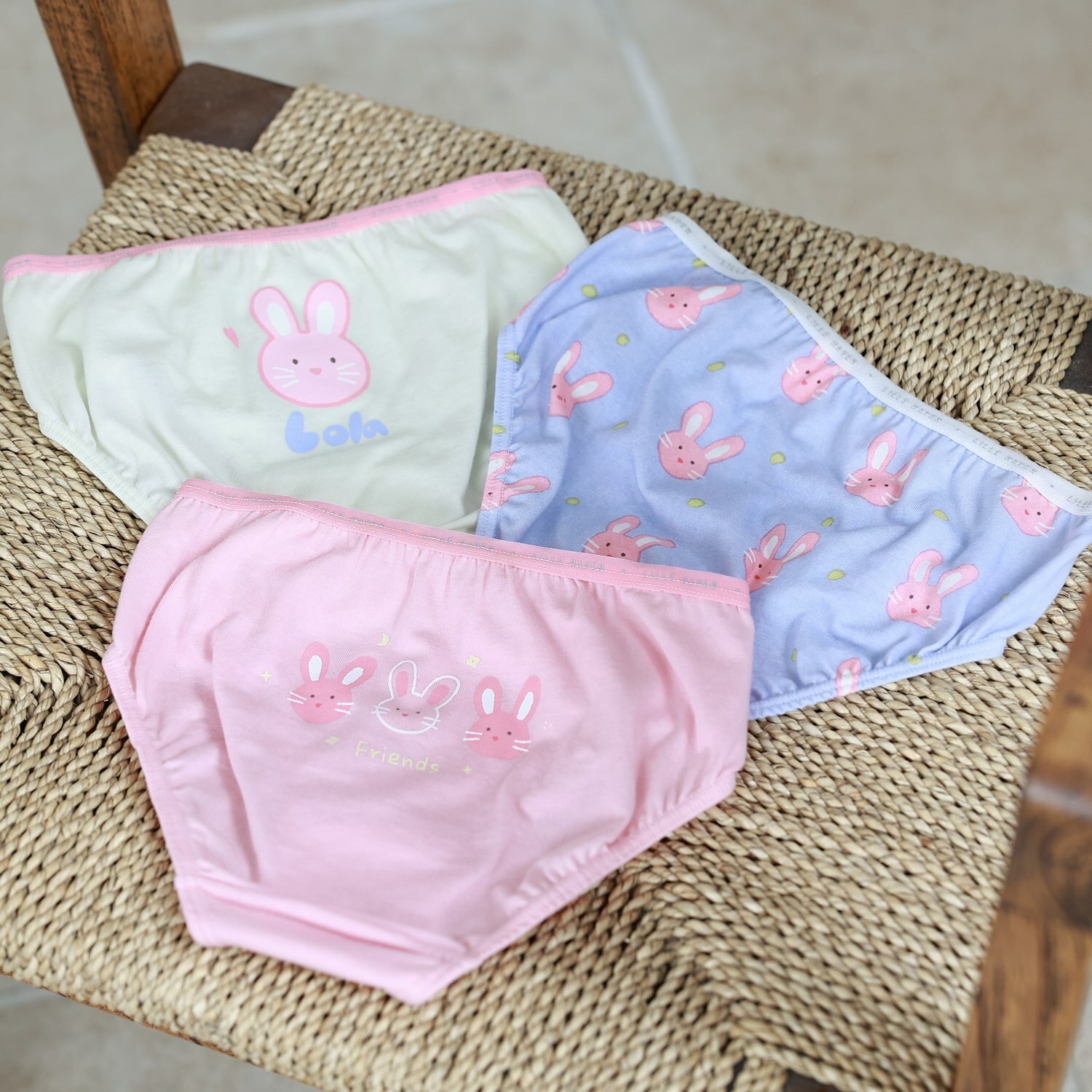 LILLE HAVEN韓國xMilo&Gabby美國 聯名款系列莫代爾細柔三角內褲MG三件入(3~8y)｜Lola兔兔