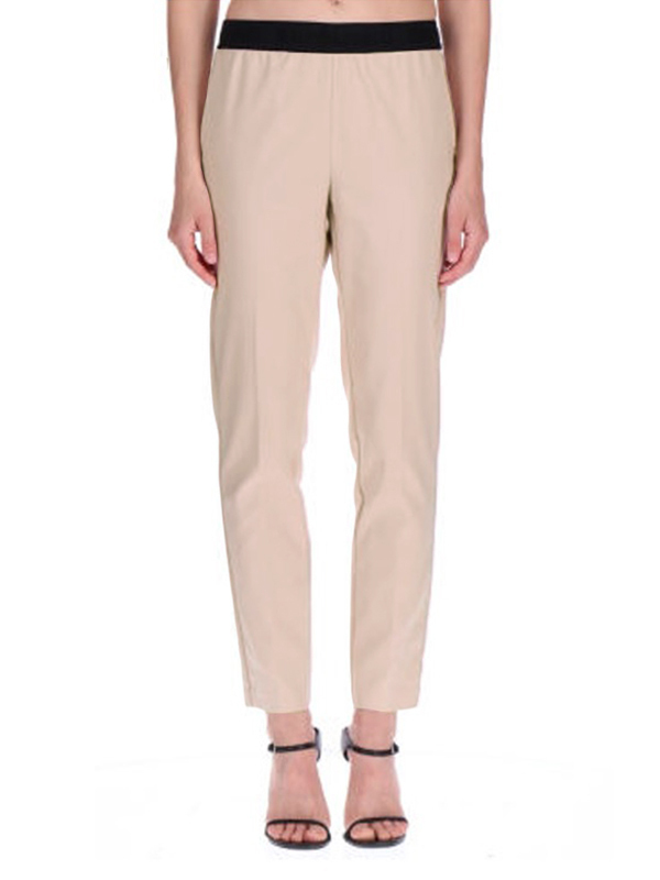 ERMANNO 腰鬆緊帶長褲(粉膚)