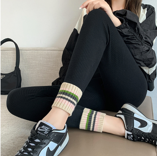 Leg Trim Threaded Leggings (Black) (Size: L [80-125 lbs]/XL [125-160 lbs]) (Contact customer service to confirm shipping size after placing an order)