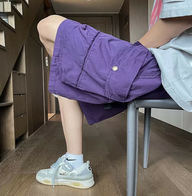 激抵速干工装短褲（紫色M-5XL）（下單后聯繫客服確認發貨尺碼）