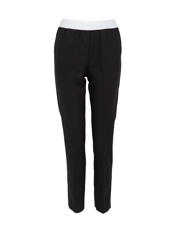 ERMANNO 腰鬆緊帶長褲(黑)