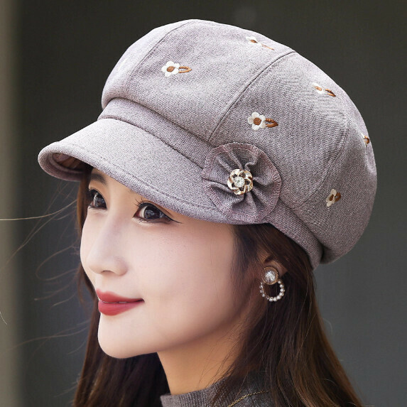 熱賣秋冬季八角帽女（紫色）