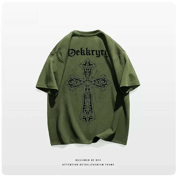 激抵圓領T恤【M-3XL】【軍綠色】(下單後聯絡客服確認發貨尺碼) 