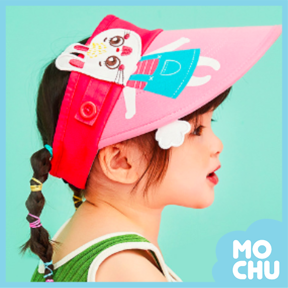 粉色小白兔防曬遮陽帽