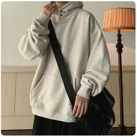 Breasted hooded sweatshirt man (white flower gray [size M_2XL] (contact customer service to confirm the shipping size after placing an order)