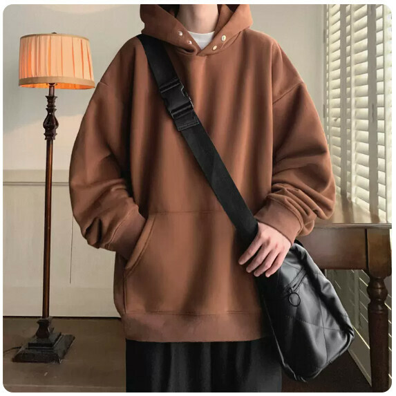 Breasted hooded sweatshirt man (caramel color [size M_2XL] (contact customer service to confirm the shipping size after placing an order)