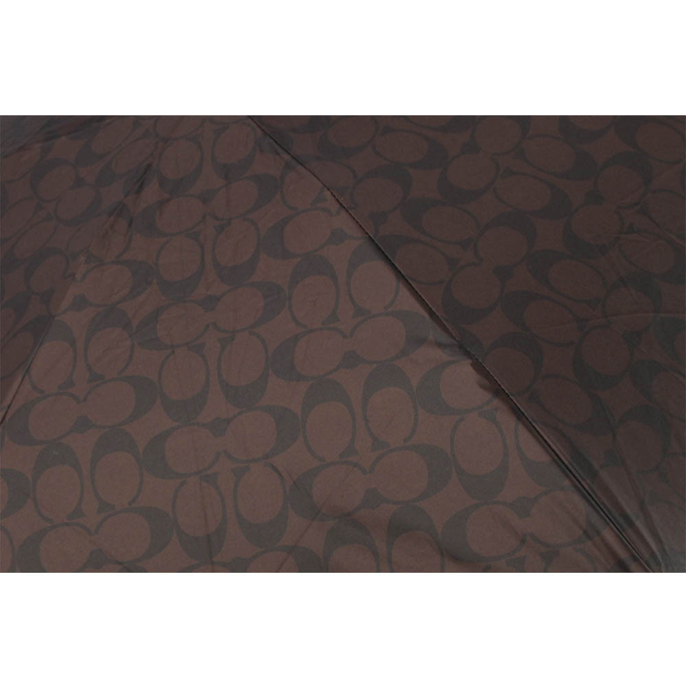 【COACH】CC Logo 滿版標誌環保材質迷你雨傘(巧克力色) C4322 IMAA8