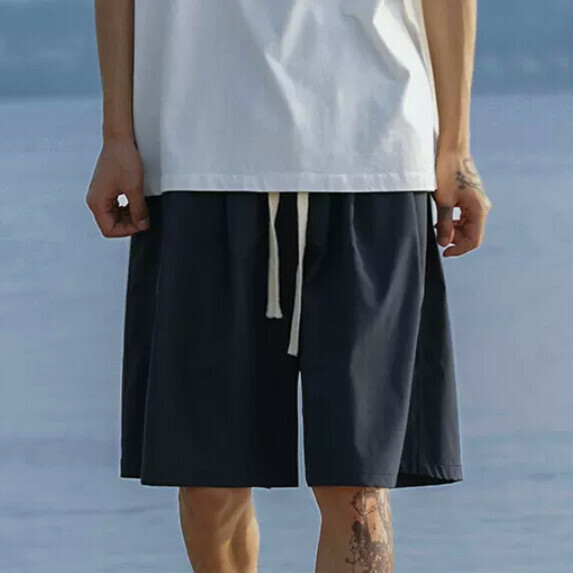 熱推休閒純色短褲男（藏青色【M_2XL碼】（下單後聯繫客服確認發貨尺碼）