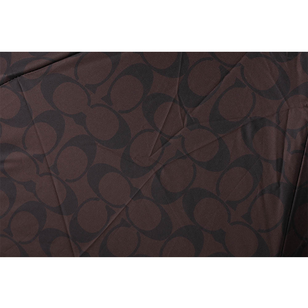 【COACH】CC Logo 滿版標誌環保材質迷你雨傘(栗子棕/紅色) C4322 RYV