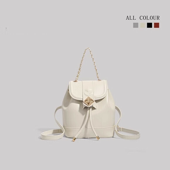 Hot Selling Fashion Backpack Chain Backpack Travel Bag [White] [Size: 18cm*12cm*20cm]