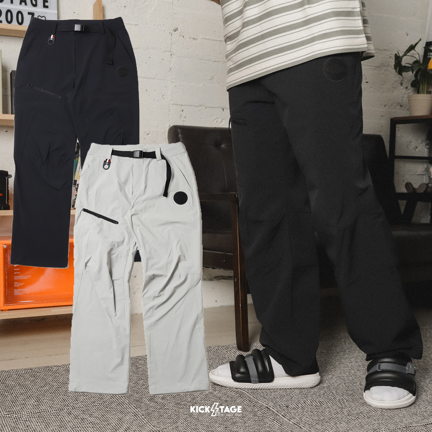 **特價商品售出無退換**男款 PALLADIUM UTILITY PANTS 燧石灰 石墨黑 寬鬆 多口袋 機能 抽繩 長褲【1010183】